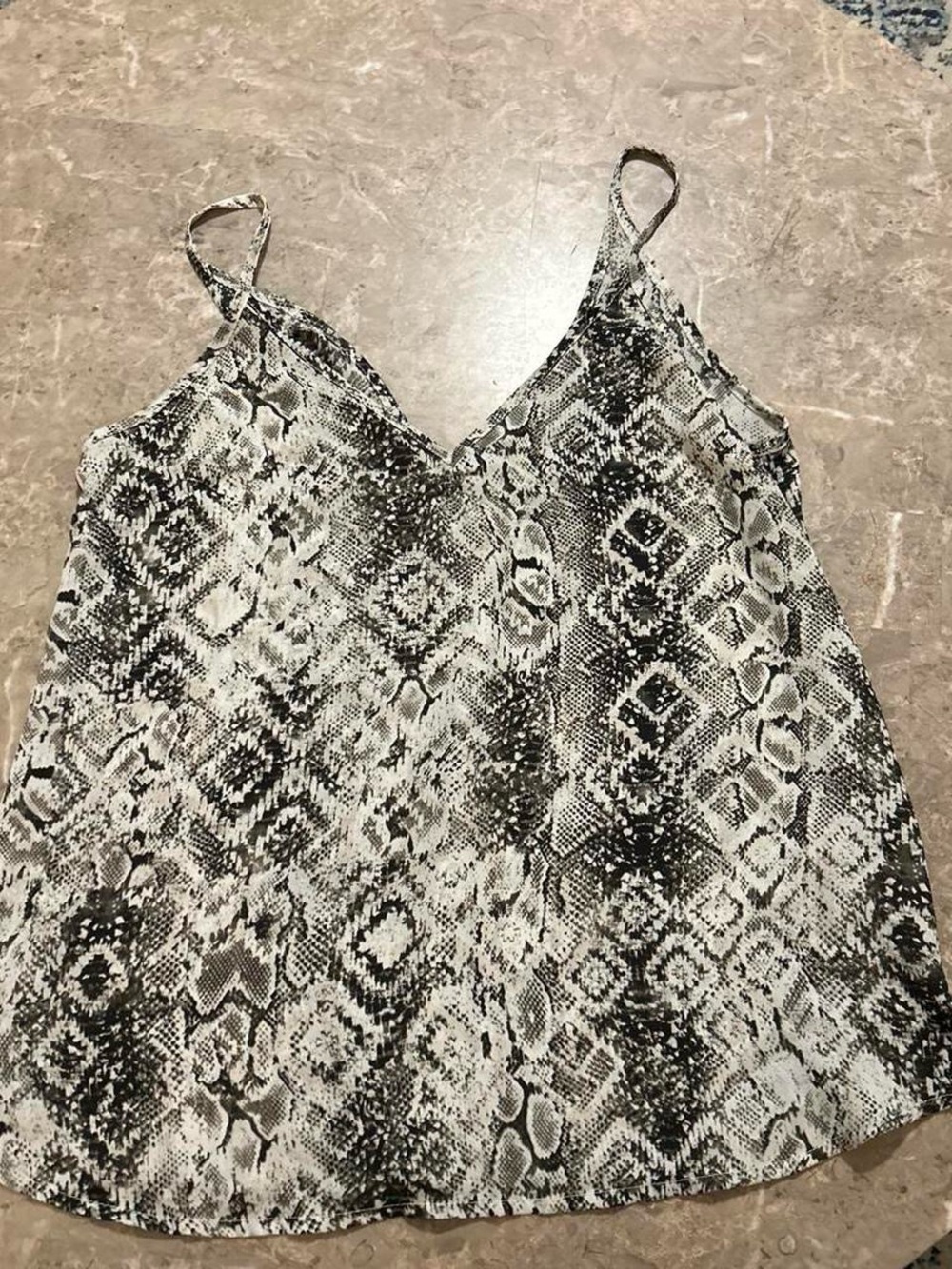 Allison Joy Snake-Print Cami in Black and Cream